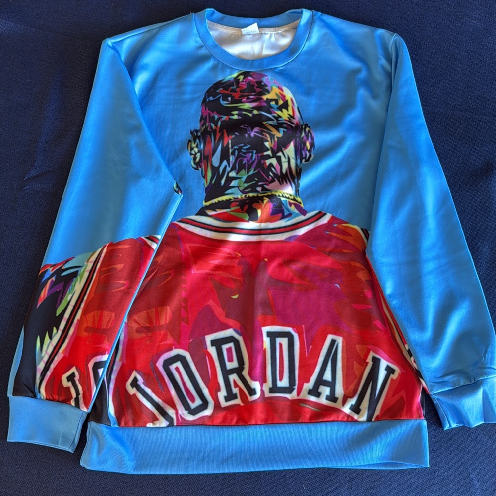 Jordan Blue and Red Artistic Sweatshirt